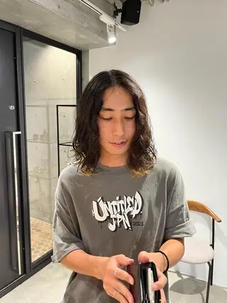 ミディアム 佐藤 将斗のヘアスタイル