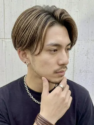 カラー ミディアム メンズ aDALil ATSUYAのヘアスタイル