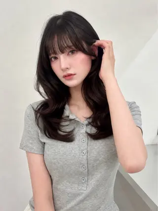 セミロング 【 ViVIE 】 トモ/韓国ヘアのヘアスタイル