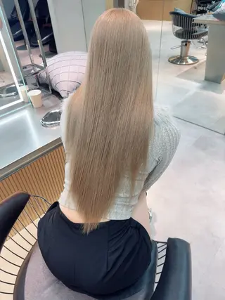 ロング カラー ARIA💎縮毛矯正 ブリーチ💎複雑履歴のヘアスタイル