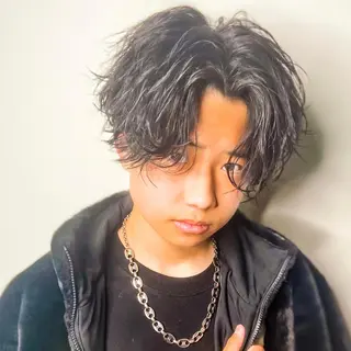 ショート カラー メンズ 🔥メンズ極🔥韓国 シャドウ/波巻き柿崎のヘアスタイル