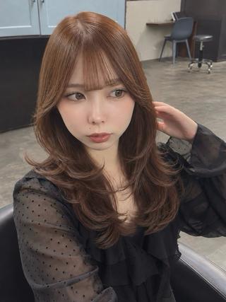 セミロング 透明感暖色カラー /レイヤー🍁ユイカのヘアスタイル