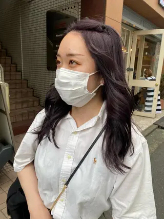 ロング 🐩透明感ミルクティ ーピンクニイナ🐩のヘアスタイル