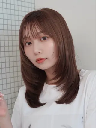 セミロング 縮毛矯正/さらつや トリートメント首藤のヘアスタイル