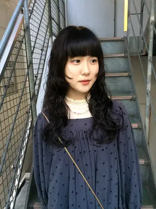 ロング パーマ 杏華 レイヤー/ショートのヘアスタイル