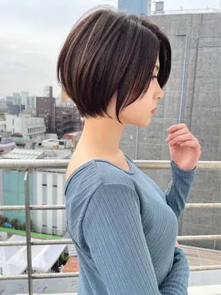 ショート レイヤー/顔まわり/ 髪質改善パーマ/川合のヘアスタイル
