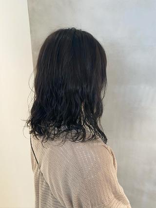 ミディアム カラー パーマ 朝倉 南のヘアスタイル