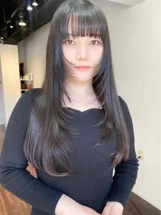 ロング カラー ヘアアレンジ レイヤーカット×髪質 改善🇰🇷シオリのヘアスタイル