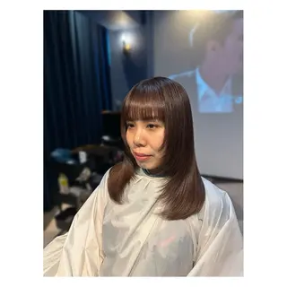 セミロング カラー 中野 誠子のヘアスタイル
