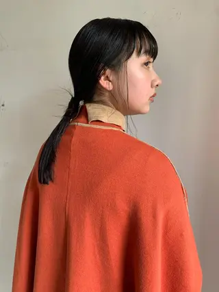 セミロング ヘアアレンジ 暖色・前髪カット 🎗️佐藤ゆみこのヘアスタイル