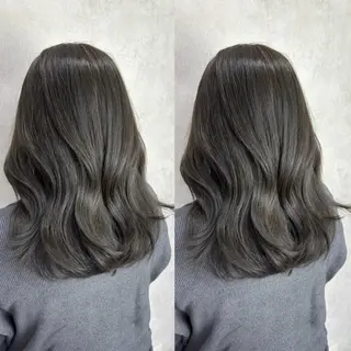 セミロング カラー Rin♡透明感ピンク 🎀白肌ラベンダーのヘアスタイル