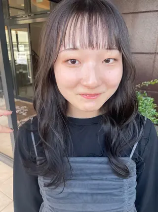 セミロング カラー 梨子🐣艶カラー🌈 ダメージレス💖のヘアスタイル