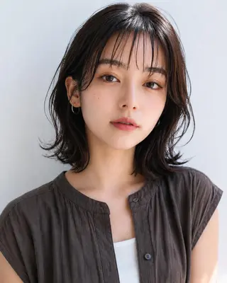 ミディアム 女性カット&カラー モデル⭐️大坂望心のヘアスタイル