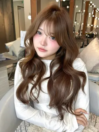 ロング 🎀ダブルカラー/ 透明感カラー/翼🎀のヘアスタイル