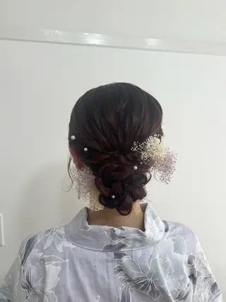 ミディアム ヘアアレンジ 大羅 海比のヘアスタイル