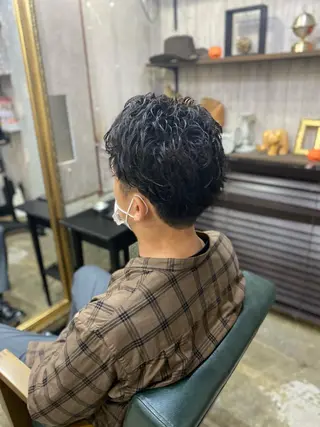 パーマ メンズ 勝河 怜楊のヘアスタイル