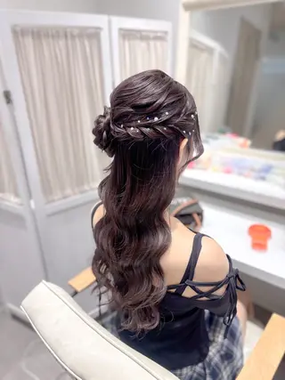 セミロング ヘアアレンジ ⭐︎moe 【ヘアセット🧸】のヘアスタイル