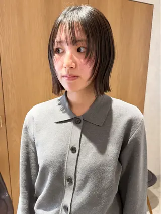 ミディアム カラー 似合わせボブ×地毛風 縮毛矯正❕ayanaのヘアスタイル