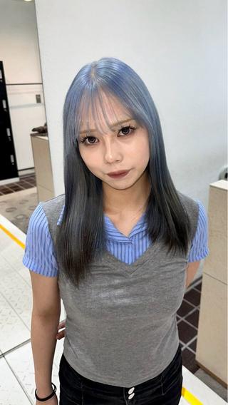 セミロング メンズ ブリーチ/Wカラー /🐹🤍ナナカのヘアスタイル