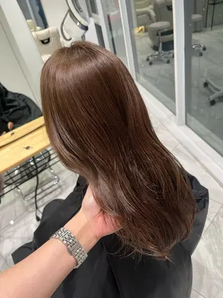 セミロング カラー 海外girl🤎 透明感ベージュmaoのヘアスタイル