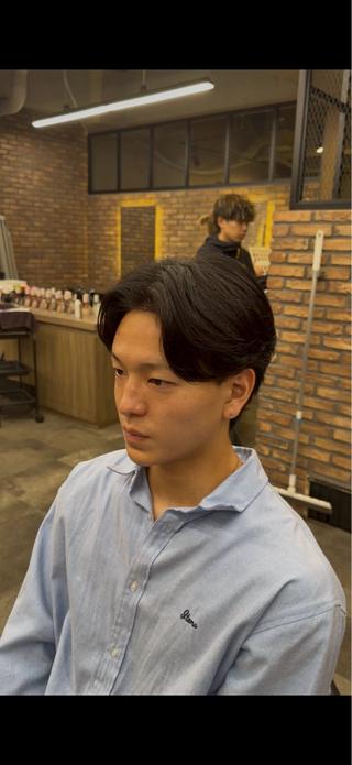 カラー パーマ メンズ メンズ特化/センター パート/ゆづるのヘアスタイル
