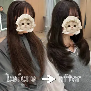 ロング ヘアアレンジ 大宮‎縮毛矯正🩵 レイヤー　佐藤和のヘアスタイル