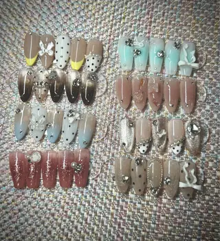 ネイル I-nailロング /ワンホン/キラキラのネイルデザイン