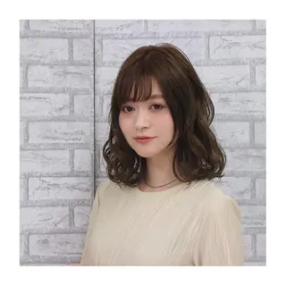 セミロング 松戸　レイヤーカット 野口　康太郎のヘアスタイル