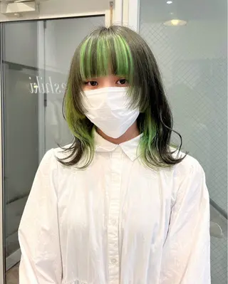 セミロング カラー AMI🎀韓国ヘア 透明感カラーのヘアスタイル