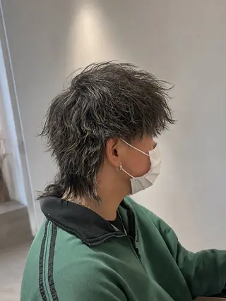パーマ メンズ 都立大学メンズパーマ フェザー/大丸優希のヘアスタイル