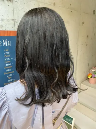 セミロング カラー おん眉美容師eMu✄ yuka‪🤍のヘアスタイル