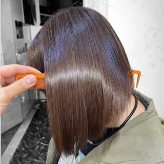 ミディアム 縮毛・酸性ストレート モデル募集のヘアスタイル