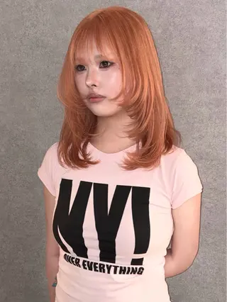セミロング カラー コツ🧚ハイトーン /カラー/名古屋/栄のヘアスタイル