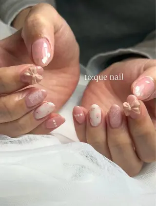 ネイル 本町🤍ちゅるん 自爪育成✨🤍のネイルデザイン