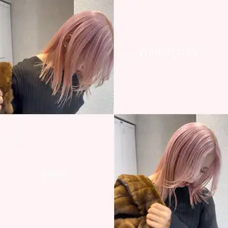 セミロング カラー 広島:ミルキーカラー tsumaのヘアスタイル