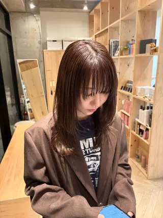 セミロング 透明感カラー🤎/ ツヤカラー/さくらのヘアスタイル
