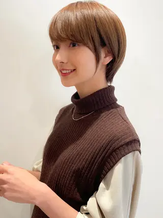 ショート カラー パーマ ヘアアレンジ 髪質改善/韓国風 レイヤー/田村祐樹のヘアスタイル