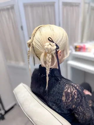 ミディアム ヘアアレンジ ⭐︎moe 【ヘアセット🧸】のヘアスタイル