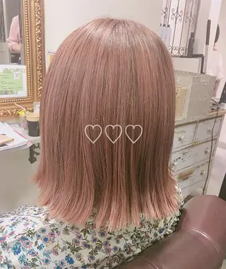 ミディアム ハイトーンカラー♡ yuのヘアスタイル