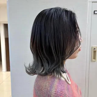 ミディアム カラー 🐠寒色系×パーマ 櫻井　麿偉🐏のヘアスタイル