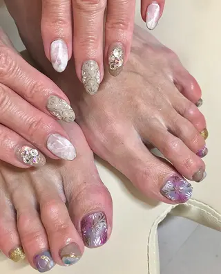 ショート カラー パーマ ヘアアレンジ ネイル マツエク・マツパ el. by Aoのネイルデザイン