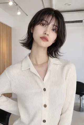 ミディアム カラー レイヤー/パーマ 透明感カラー倉持弘人のヘアスタイル