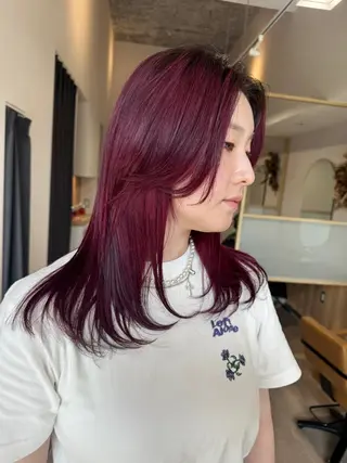 ミディアム カラー カラー特化型美容師 保住のヘアスタイル