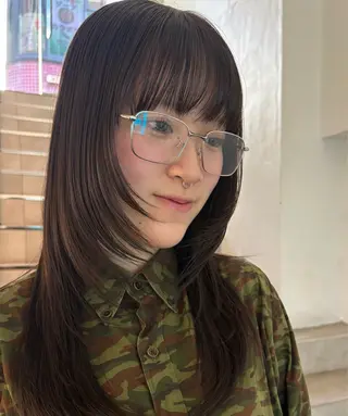 カラー 暖色カラー/ ネイル momo🍀☆*:°のヘアスタイル