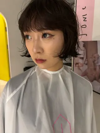 ミディアム パーマ 田中 隼斗のヘアスタイル