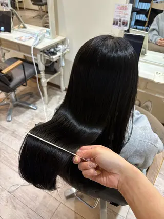 ロング カラー 艶髪/縮毛矯正/ レイヤー/栄/あやかのヘアスタイル