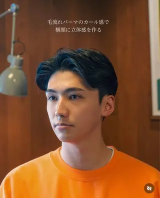 パーマ メンズ メンズショート タチカワユウキのヘアスタイル