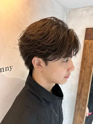 ショート パーマ メンズ 岩城 滉成のヘアスタイル