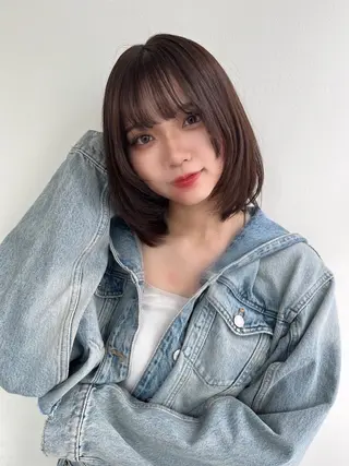 ミディアム カラー 盛れる顔周り✨韓国式 レイヤーkanatoのヘアスタイル