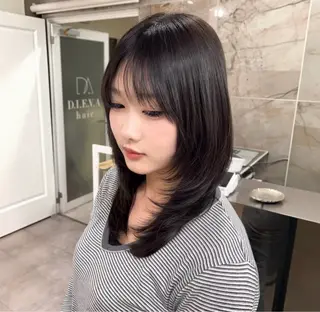 セミロング 🫧似合わせ×透明感 ケアカラー清野🫧のヘアスタイル